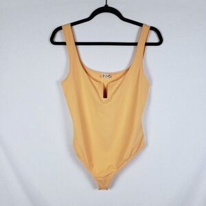 Intimately Free People Bodysuit Womens M Orange Thong Snap NWT Clean Girl Summer